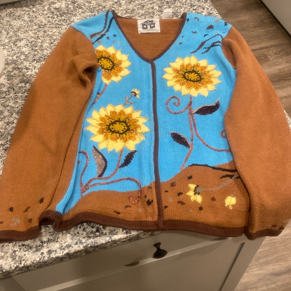 Storybook Knits sunflower cardigan